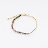 Half & Half tourmaline bracelet 14K yellow gold