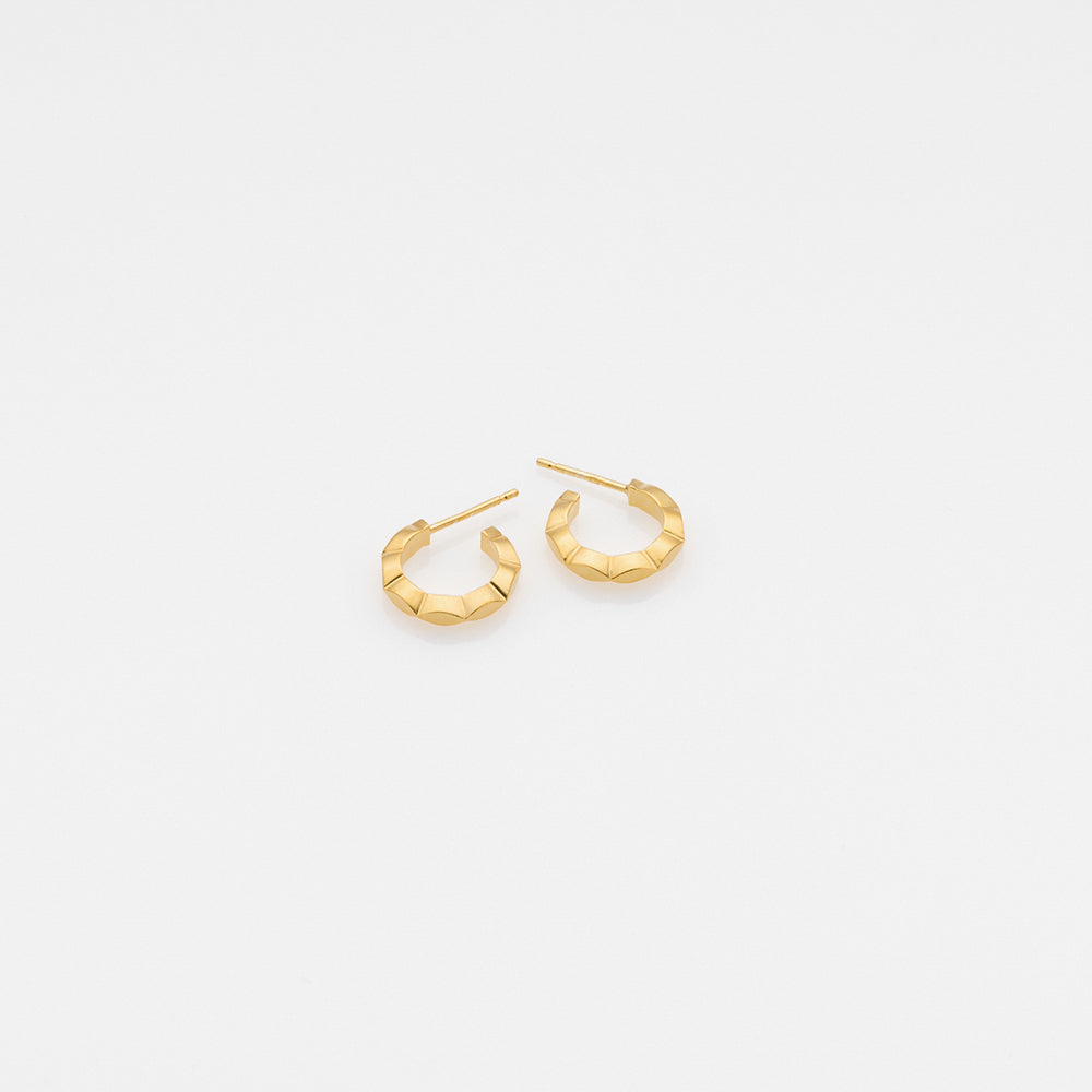Tiny Treasures navette hoop earrings gold