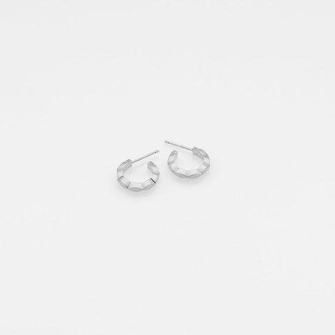 Tiny Treasures navette hoop earrings silver