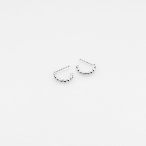 Tiny Treasures puff hoop earrings silver