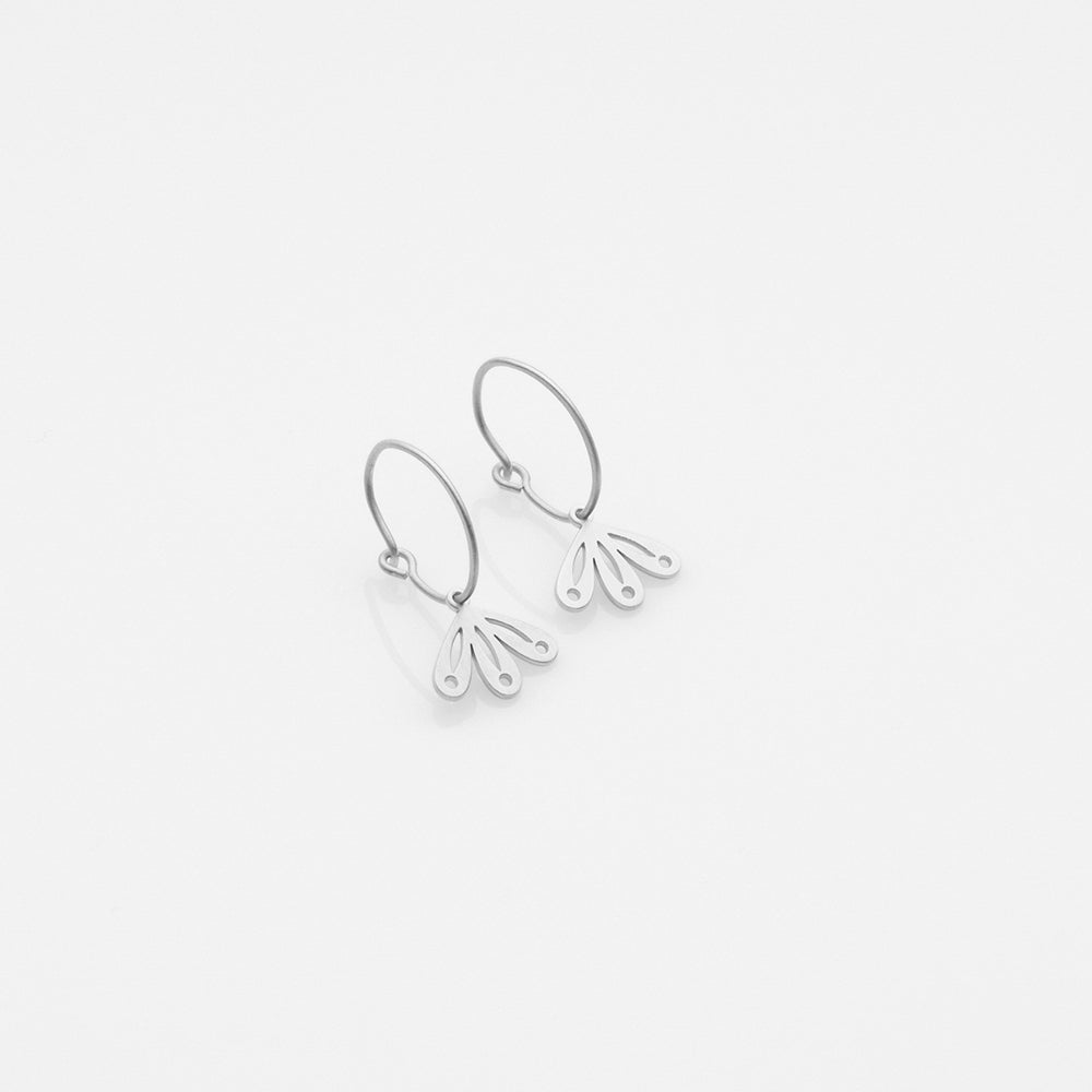 Fish Bouquet hoop earrings silver
