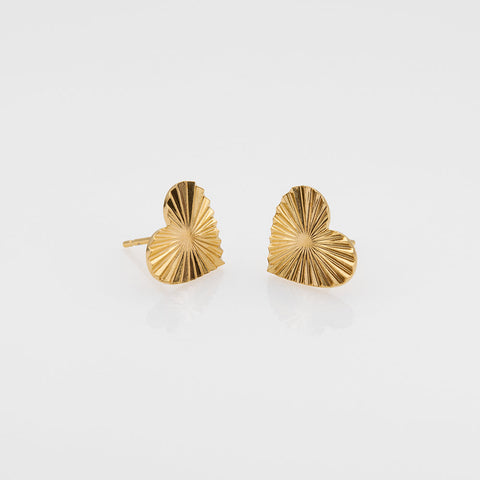 Sea & Sun heart stud earrings gold