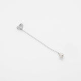 Sea & Sun pearl & heart earring tall silver
