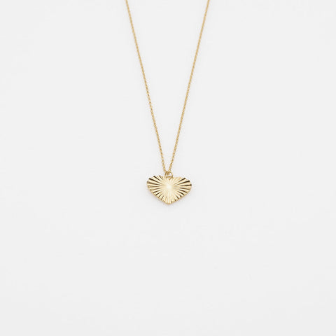 Sea & Sun heart necklace 14K yellow gold