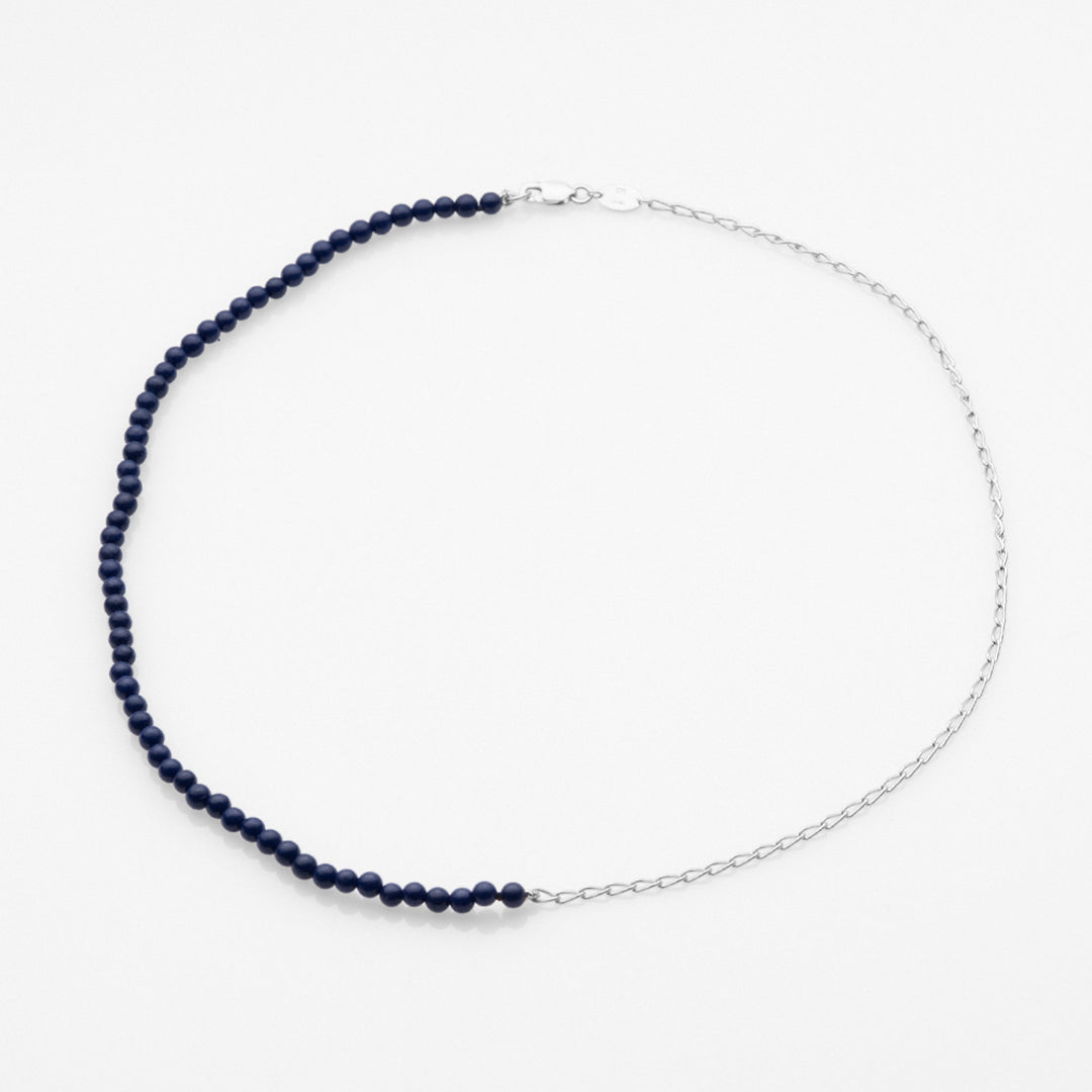 Half & Half lapis lazuli necklace silver