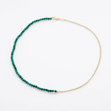 Half & Half malachite necklace 14K yellow gold