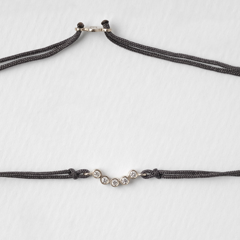 Astro quintet 14K white gold thread bracelet