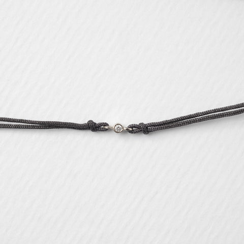 Astro single 14K white gold thread bracelet