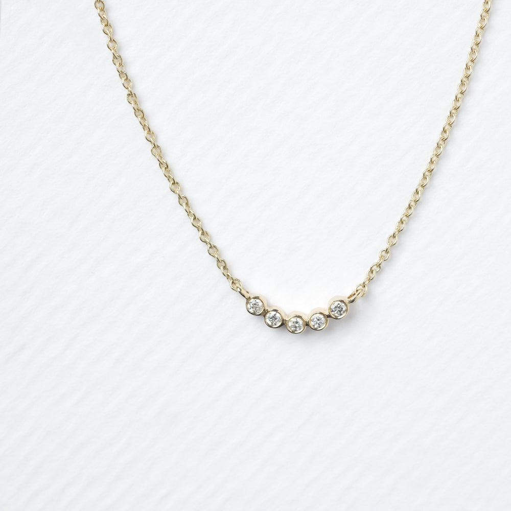 Astro quintet 14K yellow gold necklace