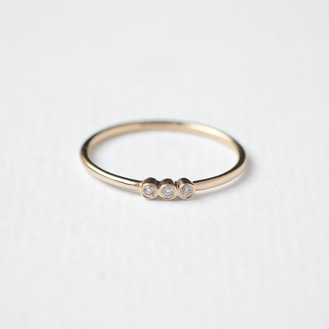 Astro triplet 14K yellow gold ring