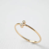 Astro twin 14K yellow gold ring