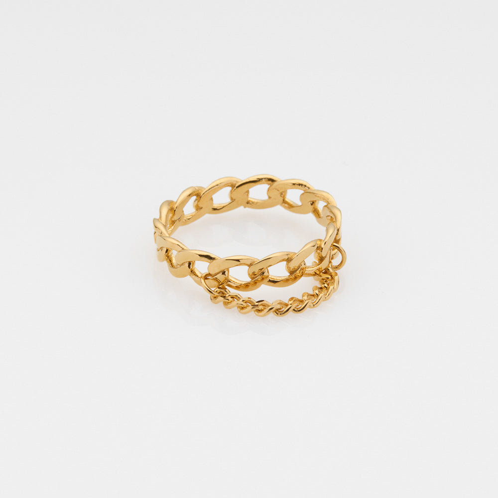 Stevie chain & chain ring gold