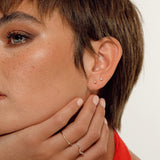 Astro single 14K white gold stud earring