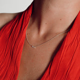 Astro triplet 14K white gold necklace