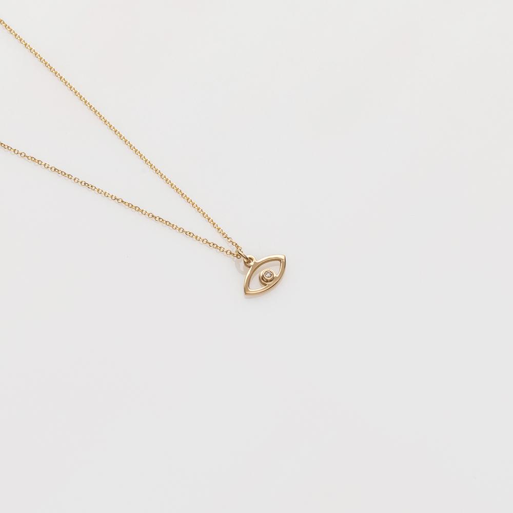 Aye necklace 14K yellow gold with diamond