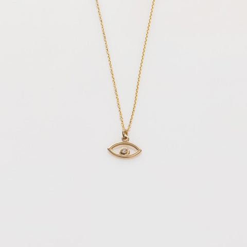 Aye necklace 14K yellow gold with diamond
