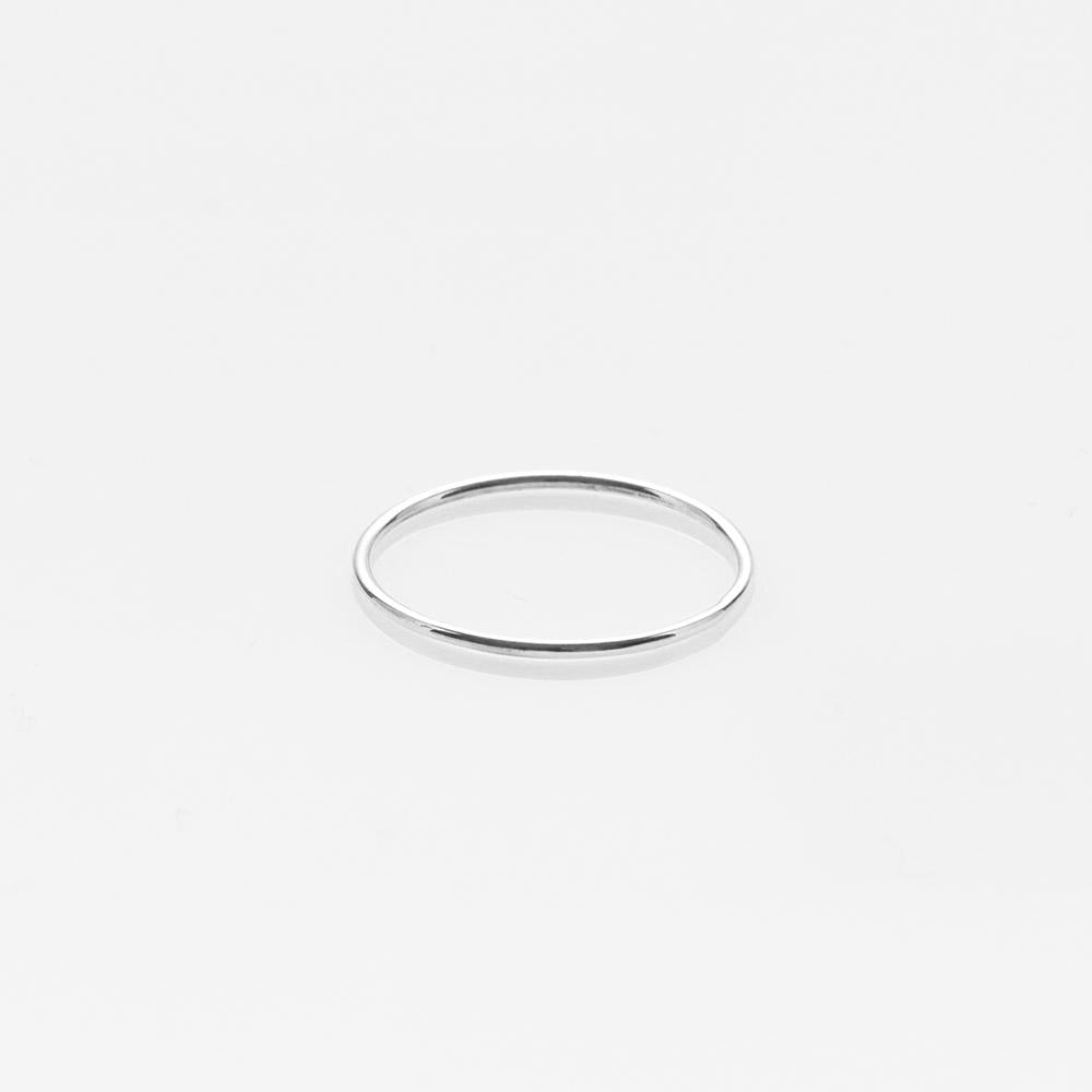 Wire band ring white gold 14Κ
