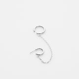 Gang cuff earring with chain silver