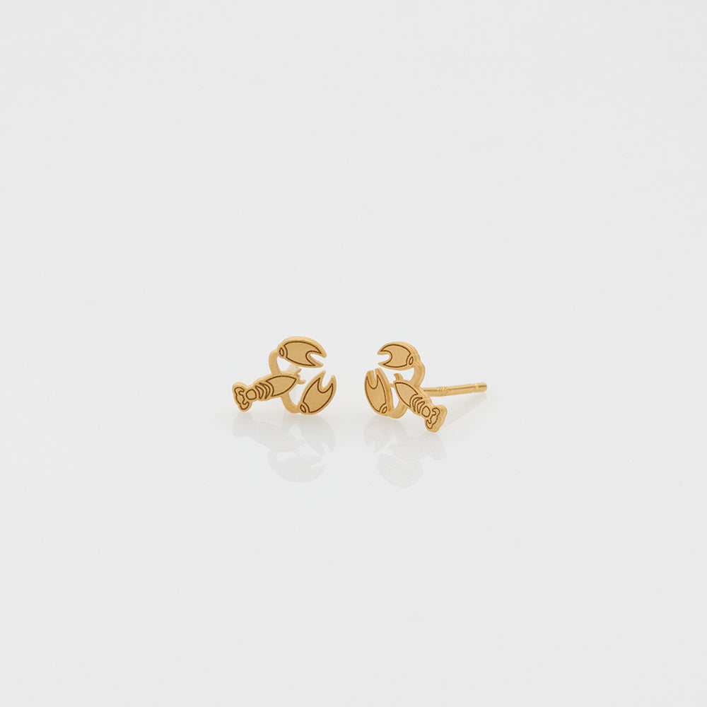 2021 Toy lobster stud earrings gold