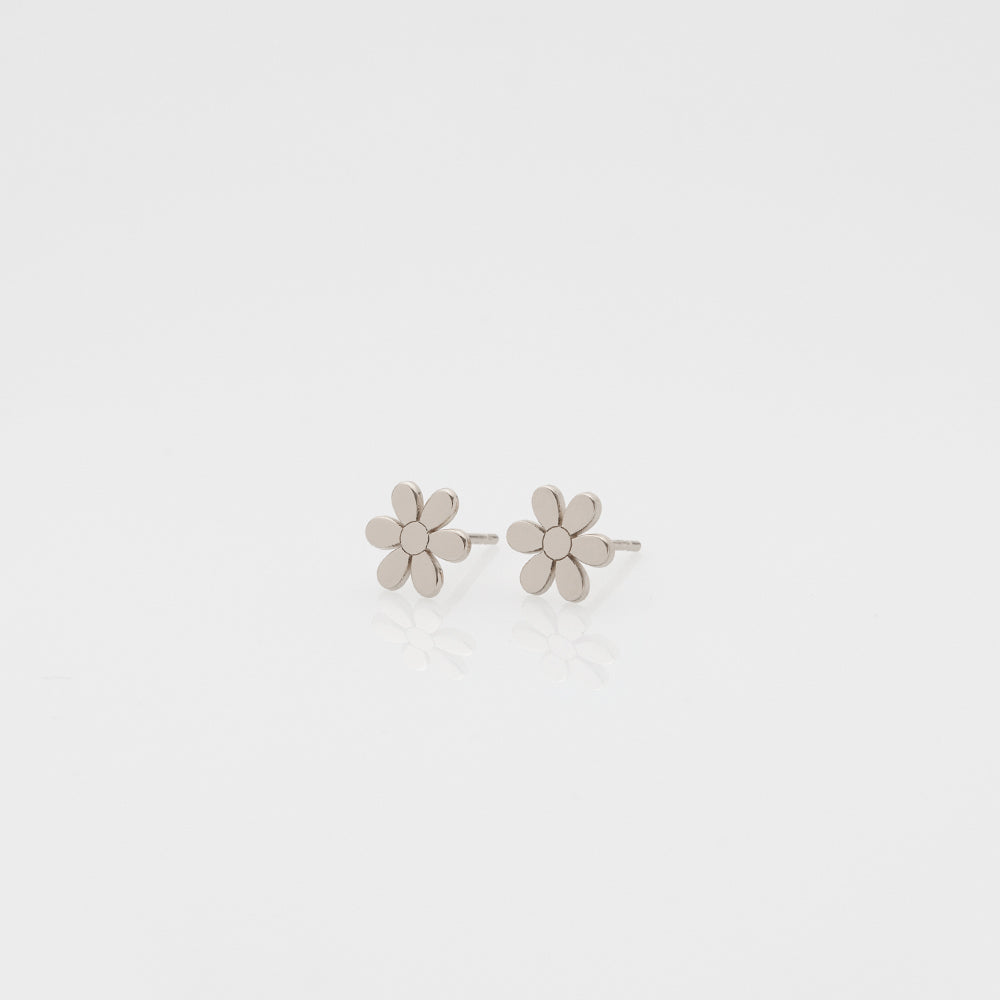 2021 Toy daisy stud earrings 14K white gold