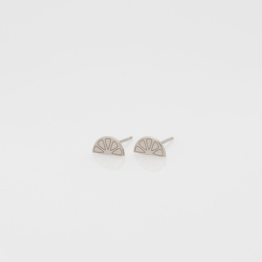 2021 Toy lemon slice stud earrings 14K white gold