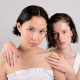 Free the pearls half and half necklace 14K yellow gold