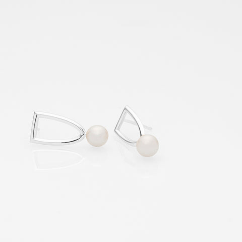 Free the pearls arch earrings silver