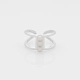 Free the pearls triple ring silver
