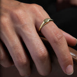 Oval ring 14K yellow gold