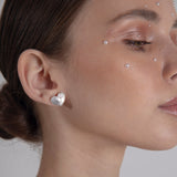 Sea & Sun heart stud earrings silver